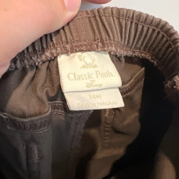 Classic Pooh Disney Brown Pants Embroidered with Bows 24M Girls - Picture 4 of 6